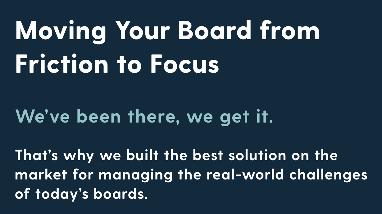 Positioning message featured on Boardable.com, June 2022