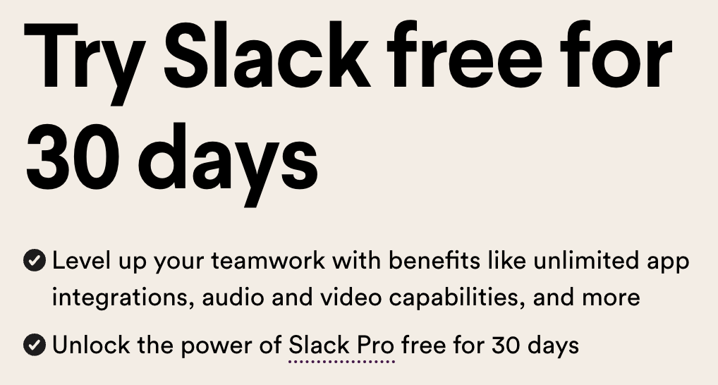 Primary Call-to-action (CTA) on Slack's homepage, June 2022