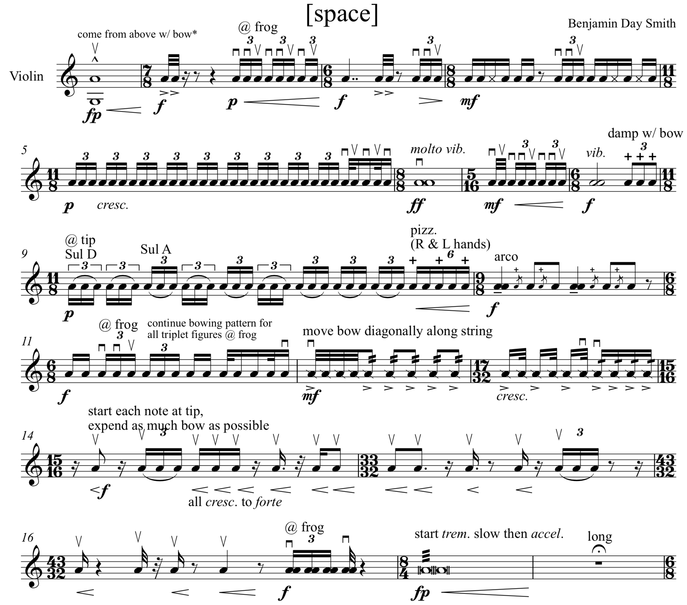 [space] for Solo Violin