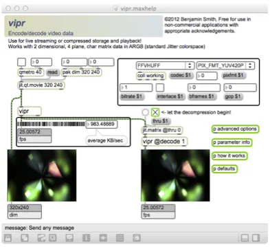 VIPR - Video Image PRocessing in Max/Jitter